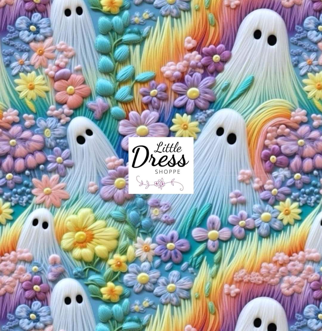 Embroidered Ghost Twirl Dress