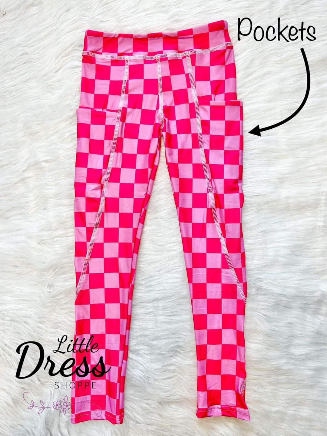 Pink Checkered Pocket Legging