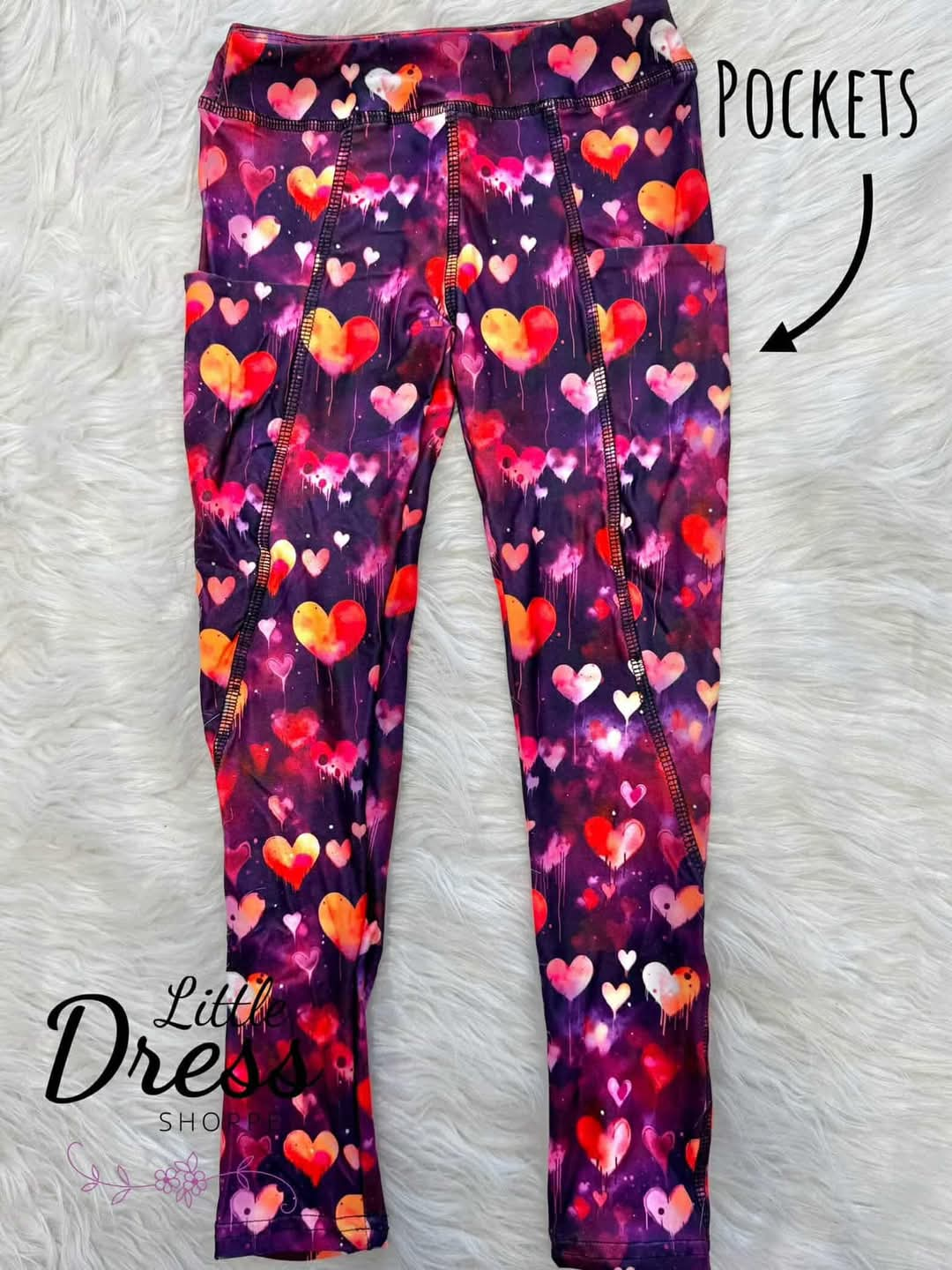 Watercolor Heart Pocket Leggings