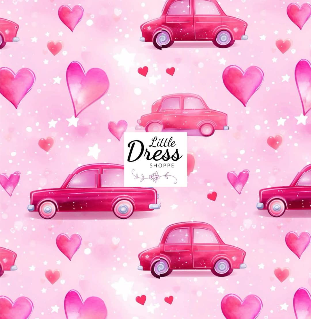 Vintage Cars & Hearts Twirl Dress