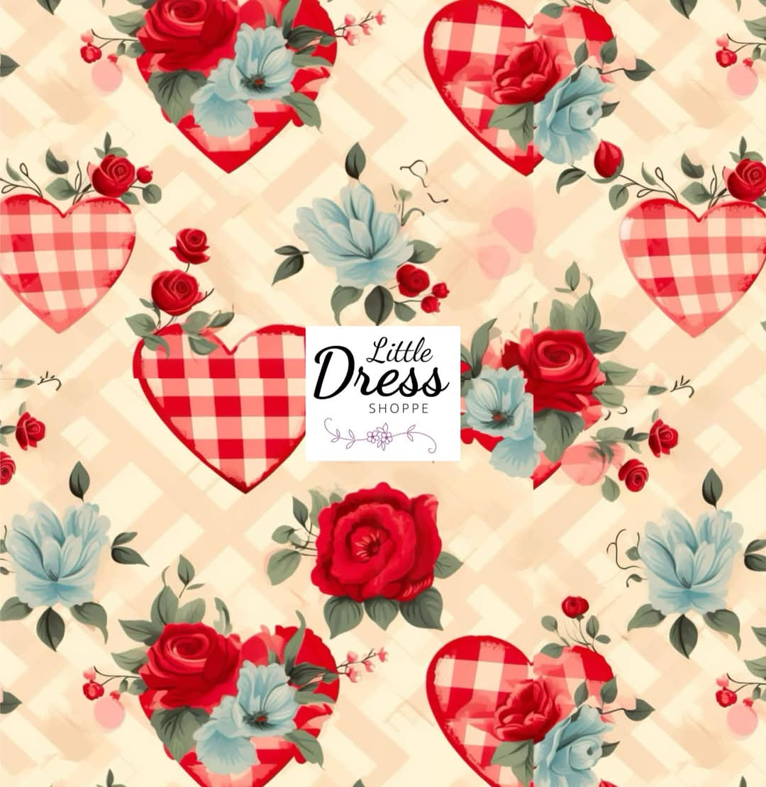 Gingham Heart Wrap Twirl Dress