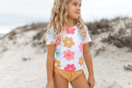 Flower Rash Guard Set