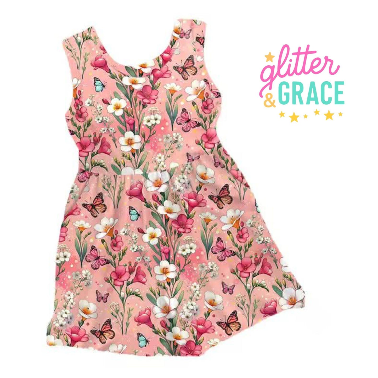 Floral Butterfly Bamboo Romper (PreOrder)