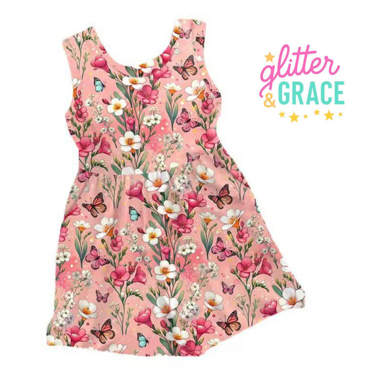 Floral Butterfly Bamboo Romper (PreOrder)