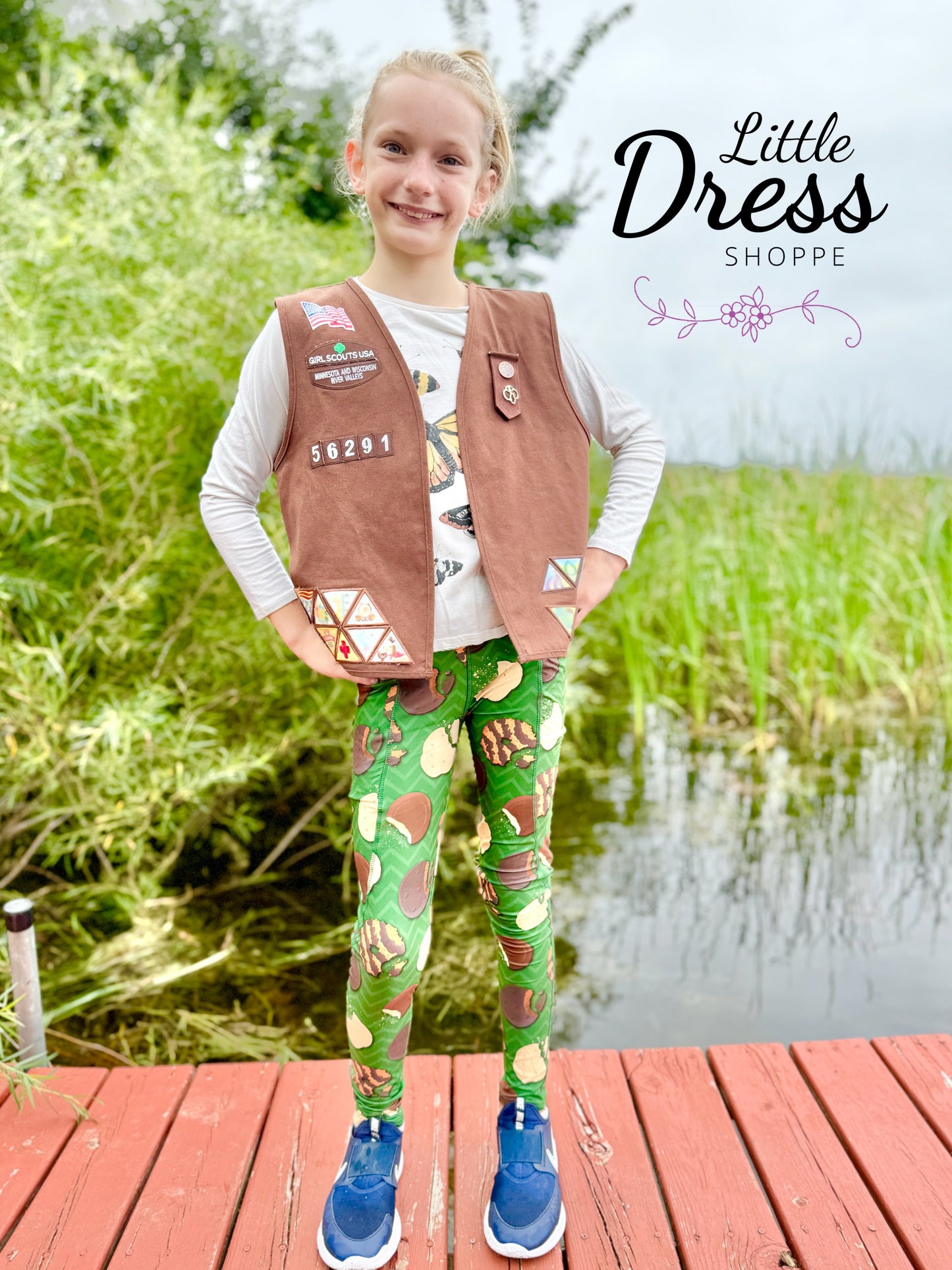 Green Girl Scout Cookie Pocket Leggings