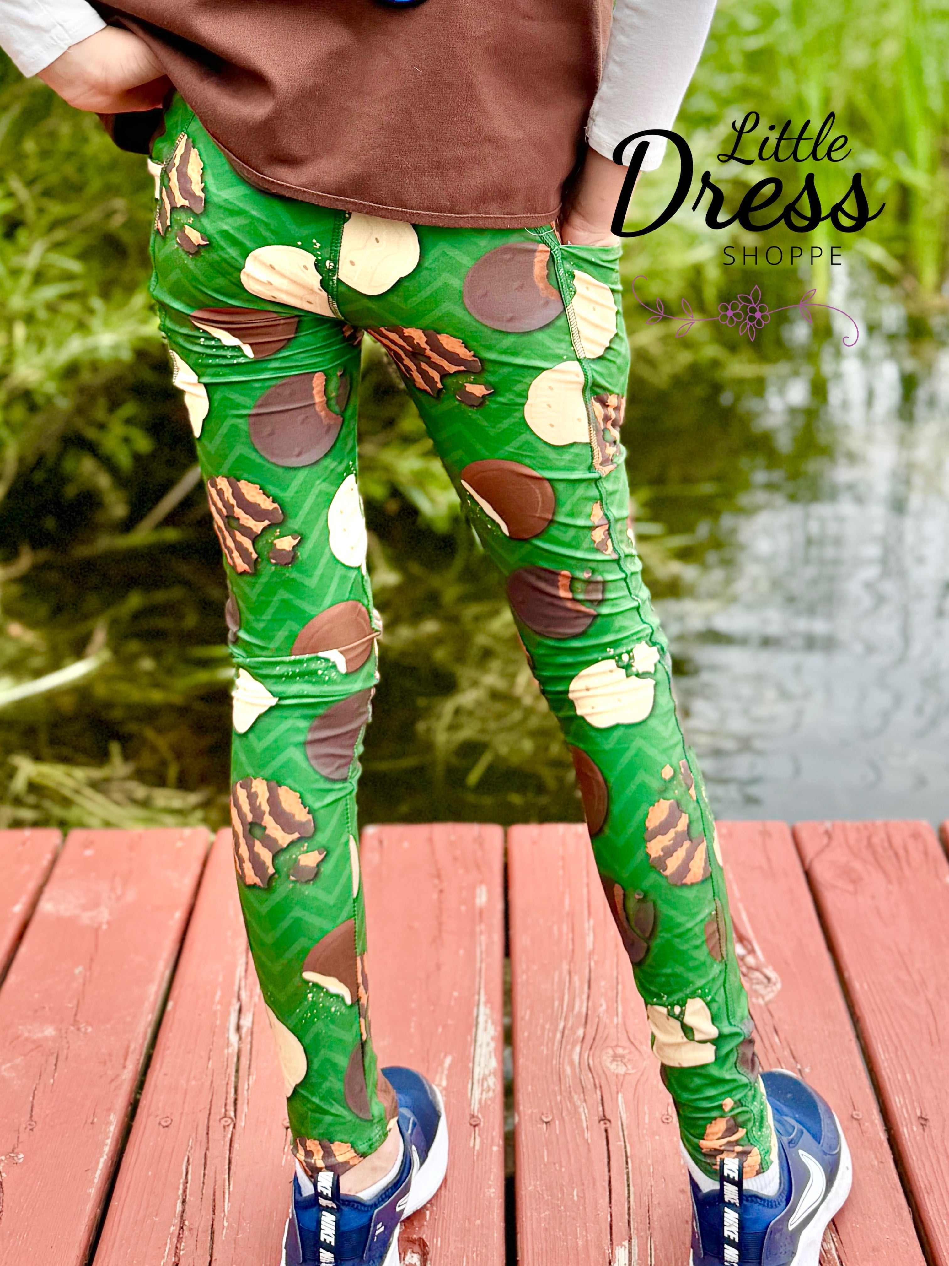 Green Girl Scout Cookie Pocket Leggings Lennon Emory Boutique