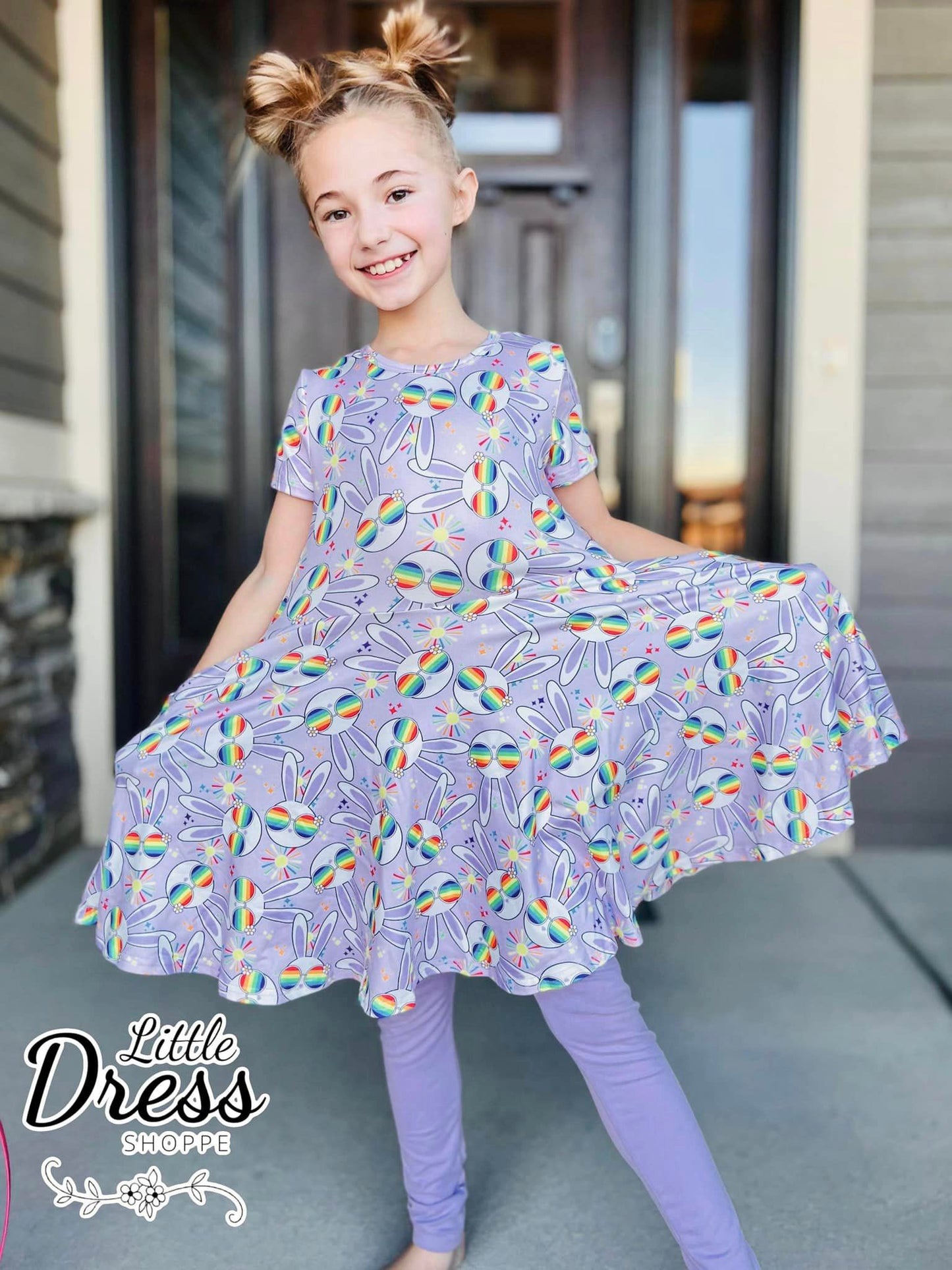 Rainbow Sunnies Bunny Twirl Dress