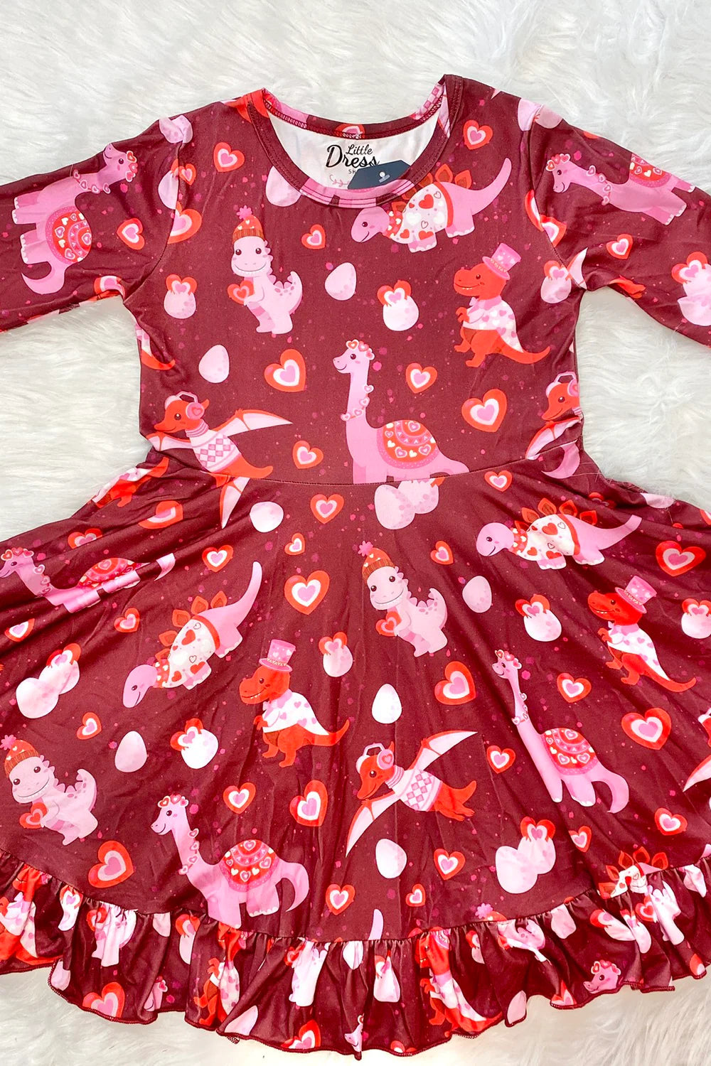 Dino Heart Twirl Dress