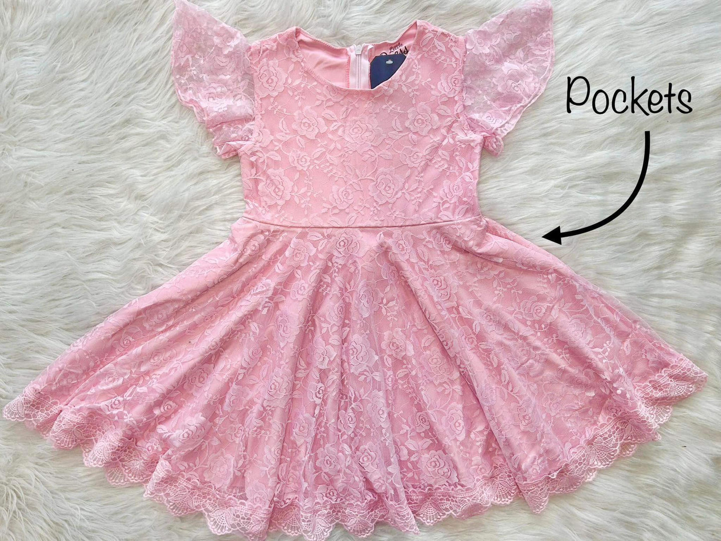 Pastel Pink Lace Twirl Dress