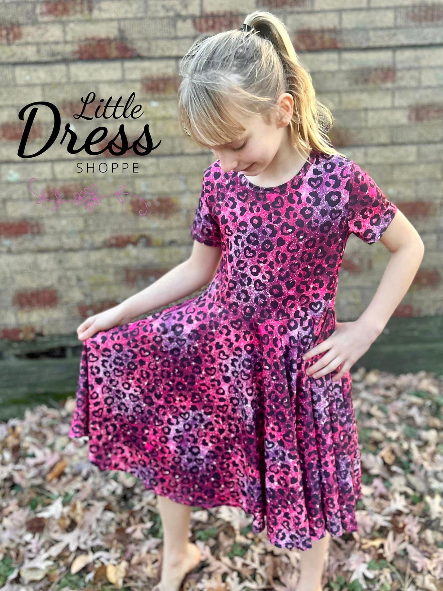 Pink Leopard Twirl Dress
