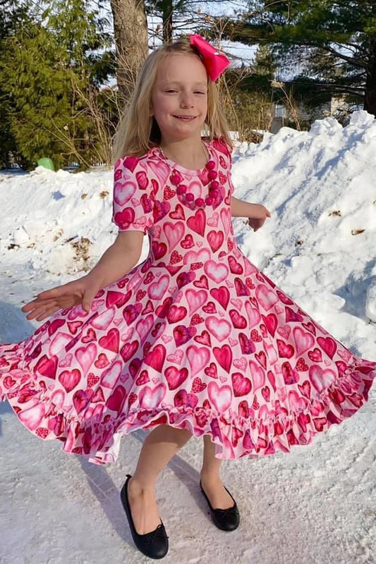 Pink Heart Twirl Dress