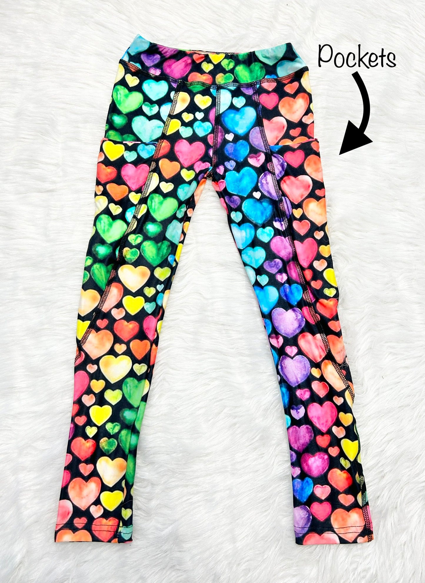 Rainbow Heart Pocket Legging