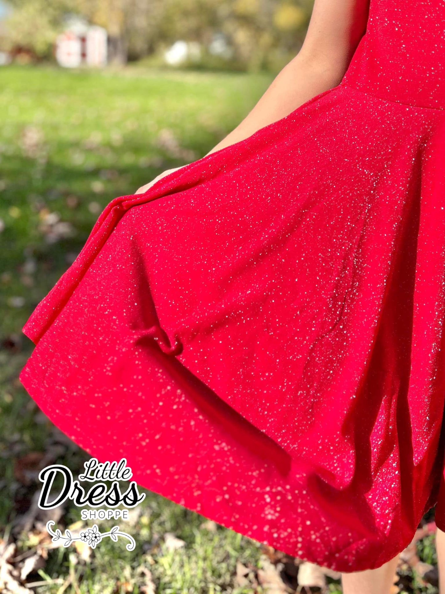 Red Shimmer Twirl Dress