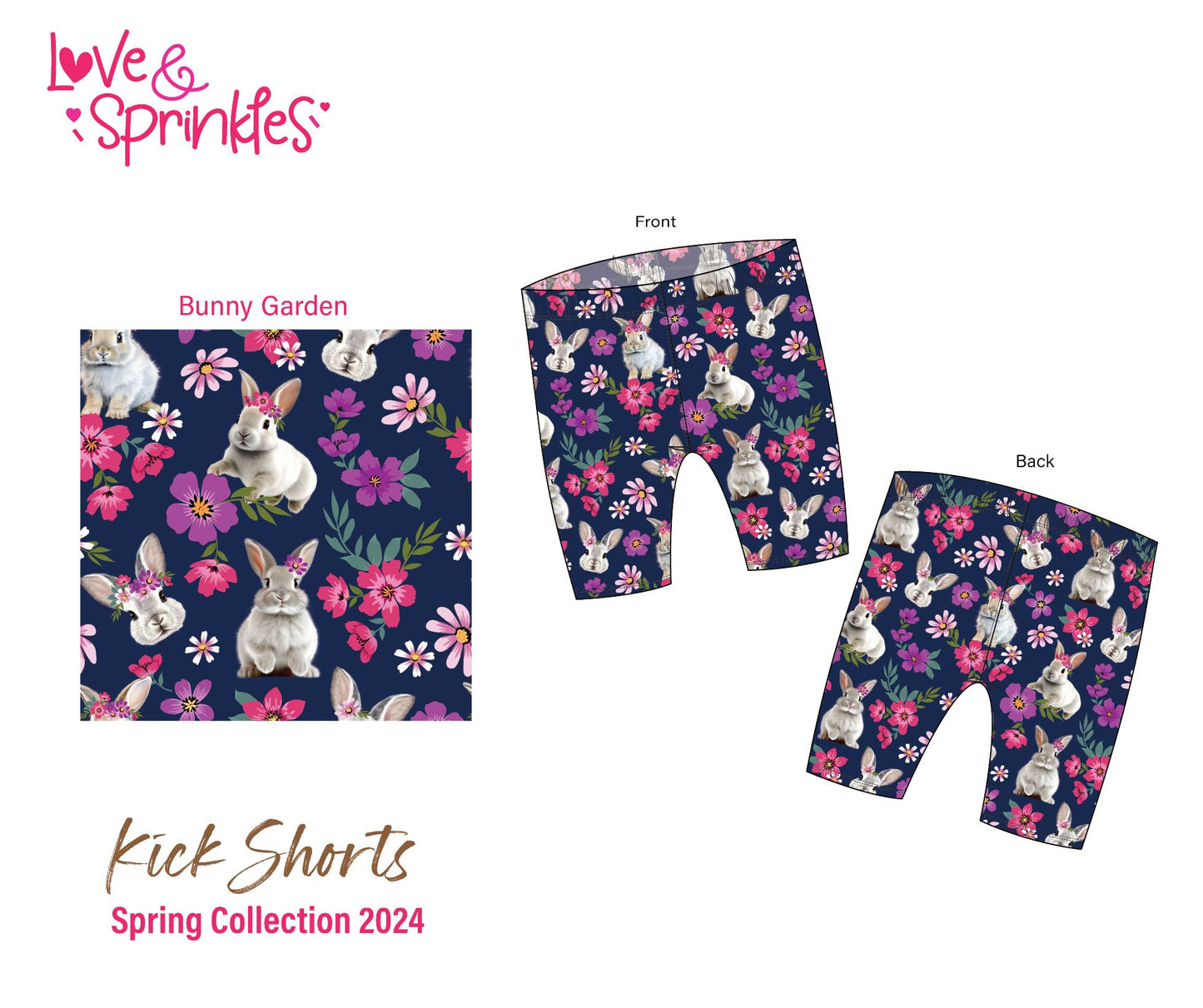 Love & Sprinkles Bunny Garden Twirl Shorts