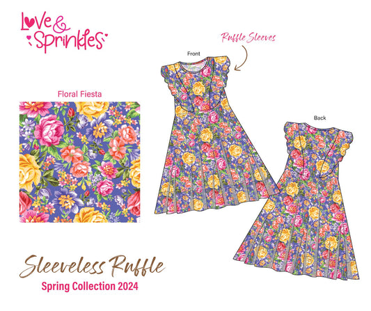 Love & Sprinkles Floral Fiesta Sleeveless Ruffle