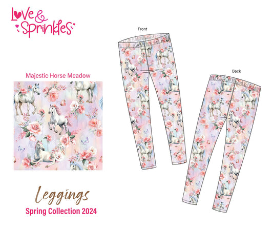 Love & Sprinkles Majestic Horse Meadow Leggings