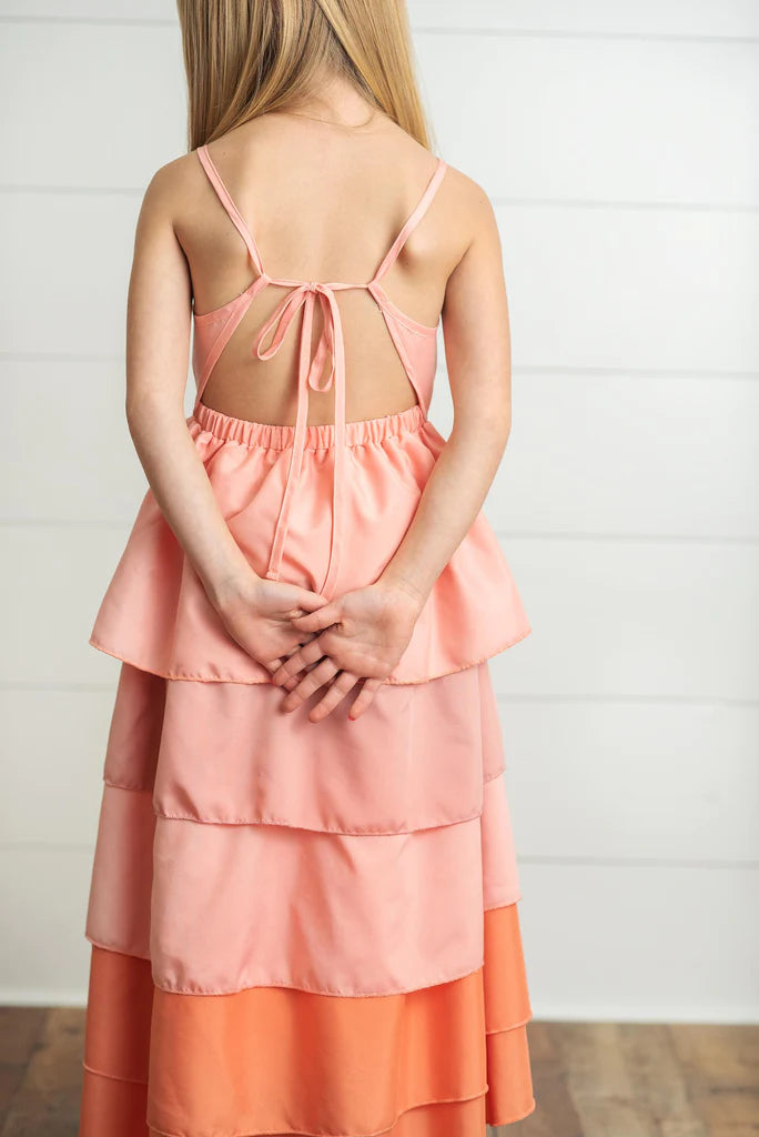 Pink Ombre Layered Halter Dress