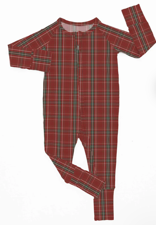 Rustic Plaid Bamboo Zippy Romper