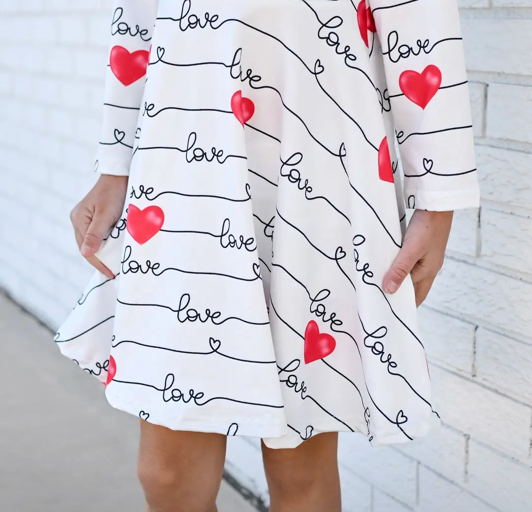 Love Script Twirl Dress