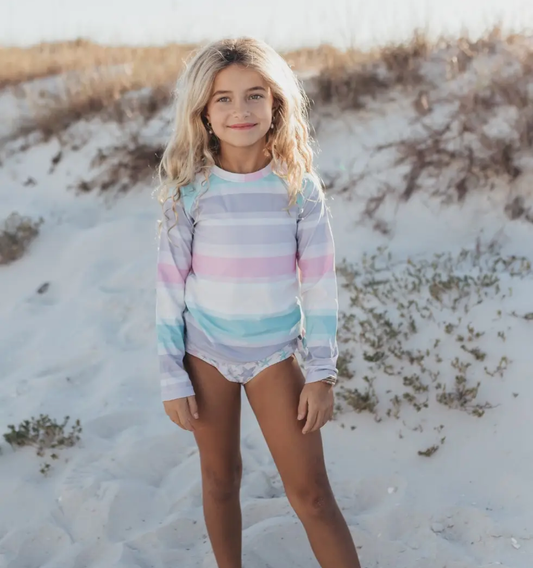 Stripe & Starfish Rash Guard Set