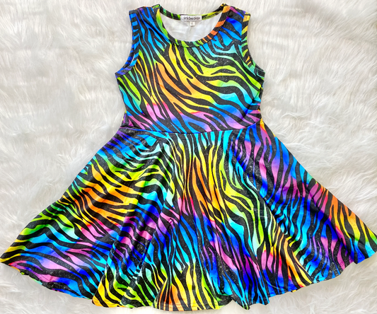 Rainbow Zebra Tank Dress