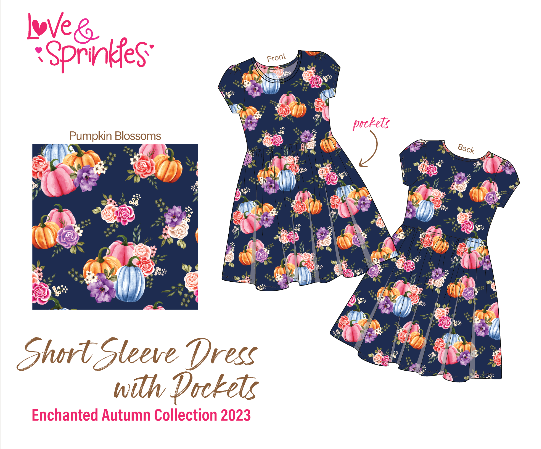 Love & Sprinkles Pumpkin Blossom Short Sleeve Dress