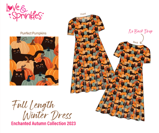 Love & Sprinkles Purrfect Pumpkin Full Length Dress