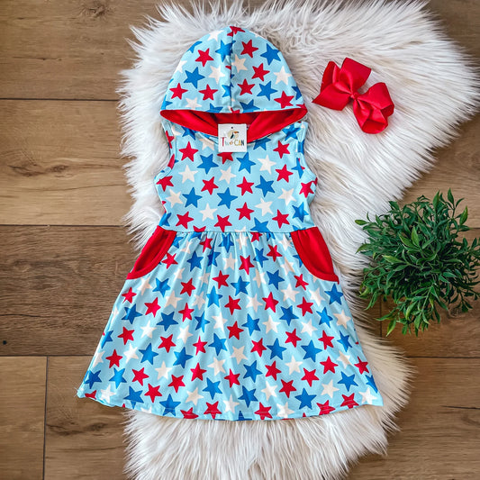 Americana Stars Hooded Dress