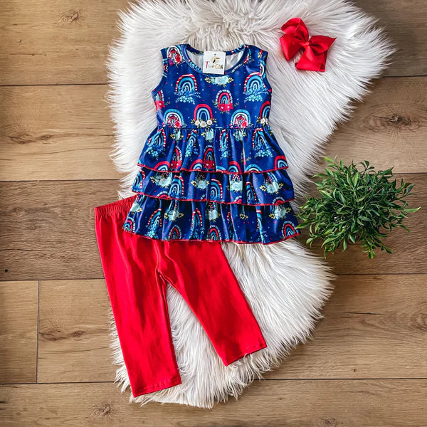 Americana Rainbow Capri Set