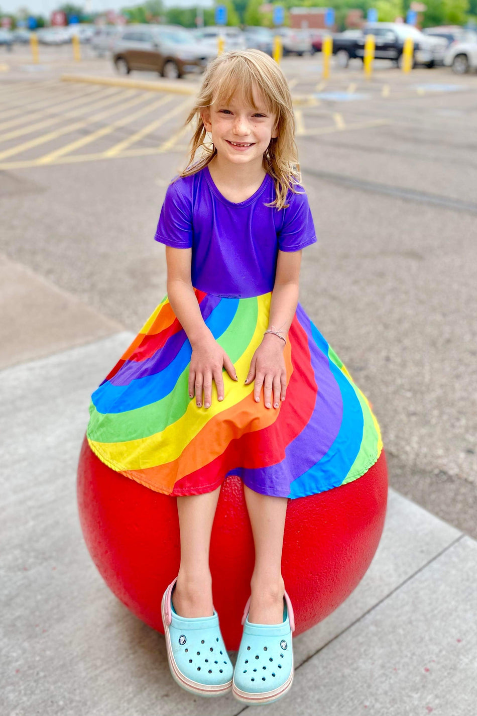 Purple Top Rainbow Twirl Dress