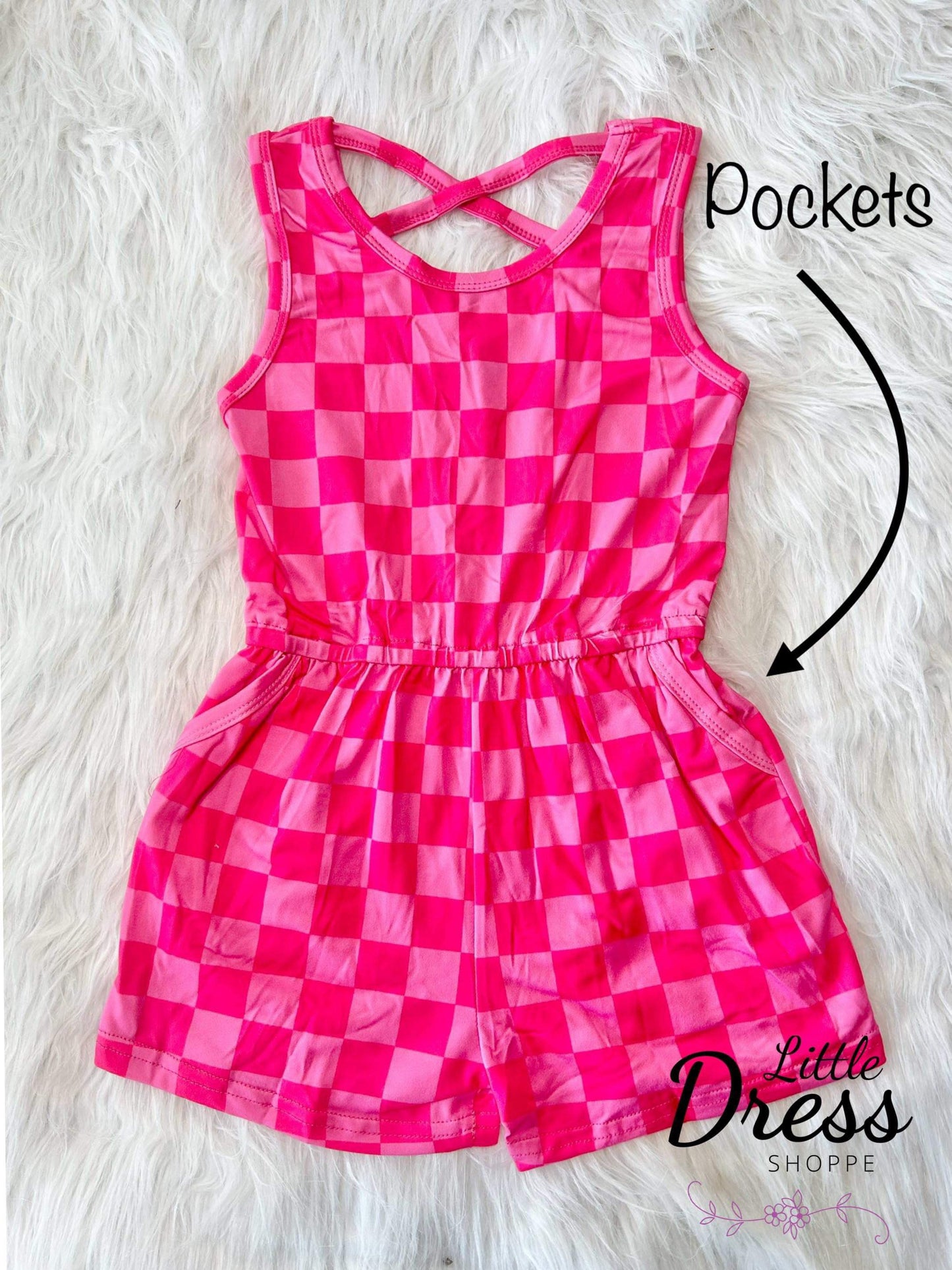 Pink Checkered Romper