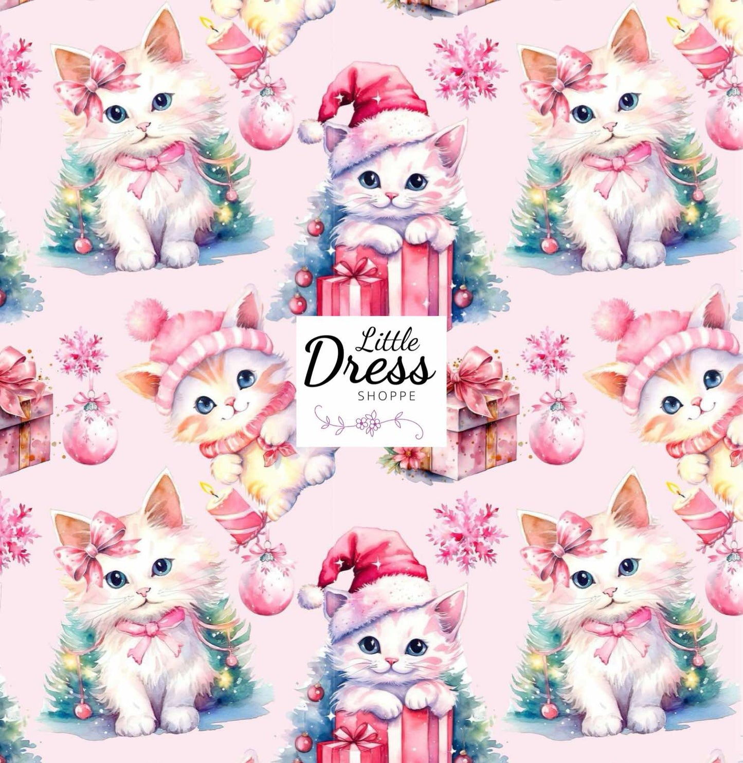 Santa Kitty Twirl Dress