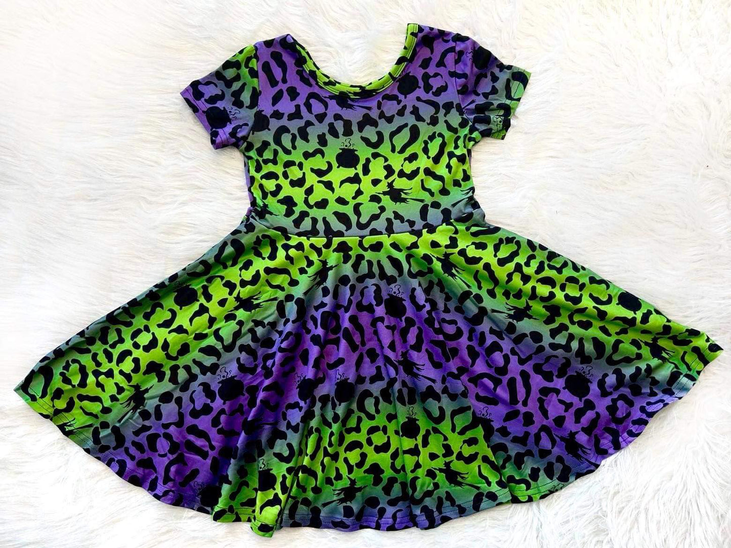 Ombre Leopard Hidden Witches Twirl Dress