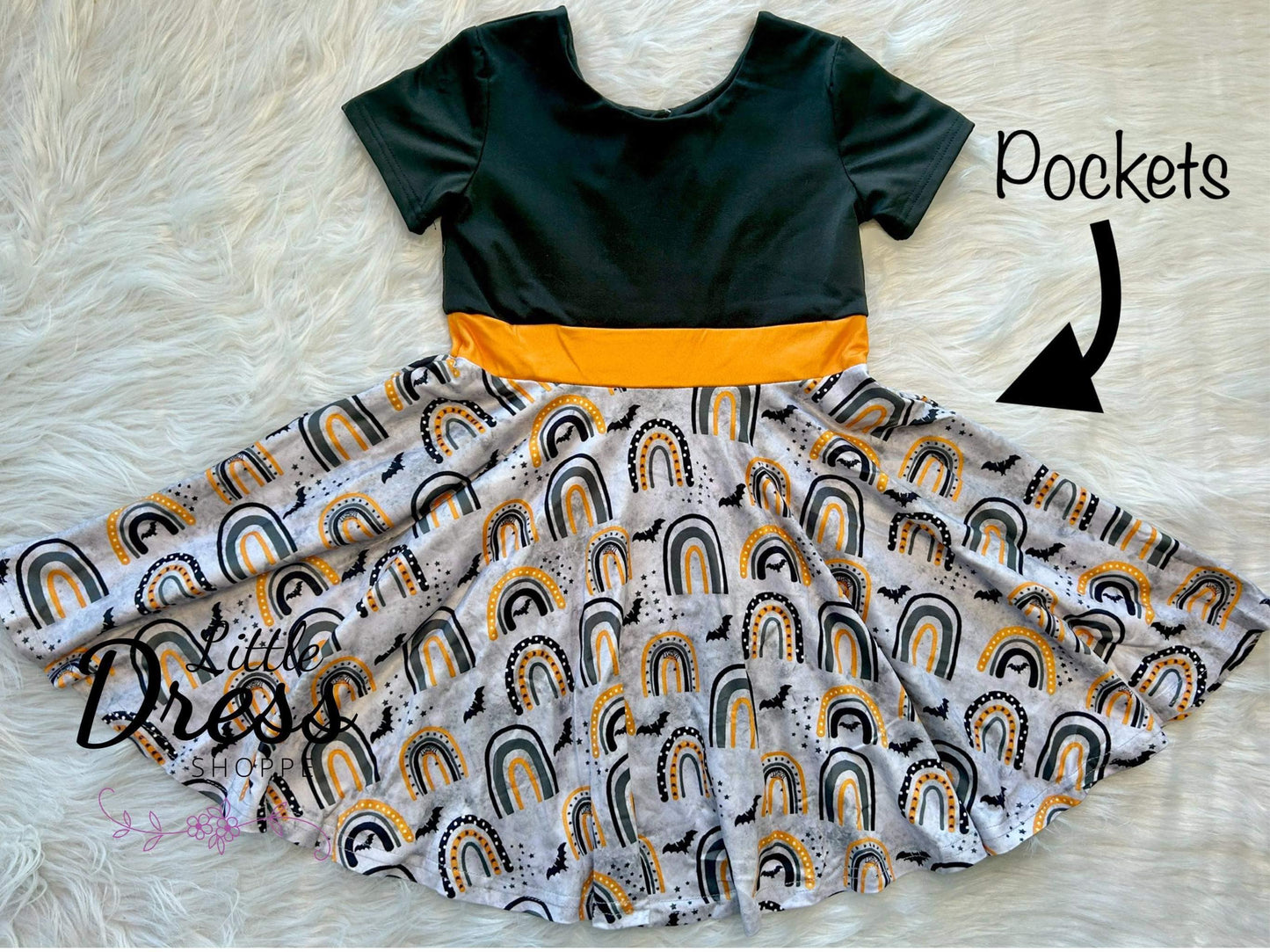 Bats & Halloween Rainbows Twirl Dress