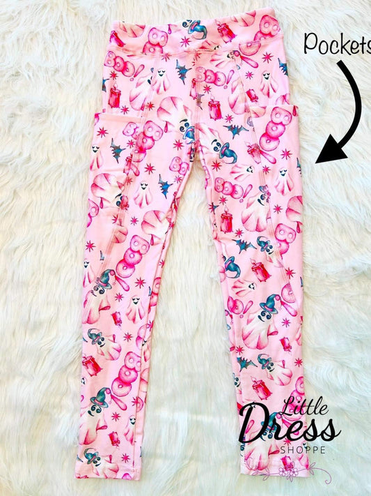 Pink Ghost Pocket Leggings