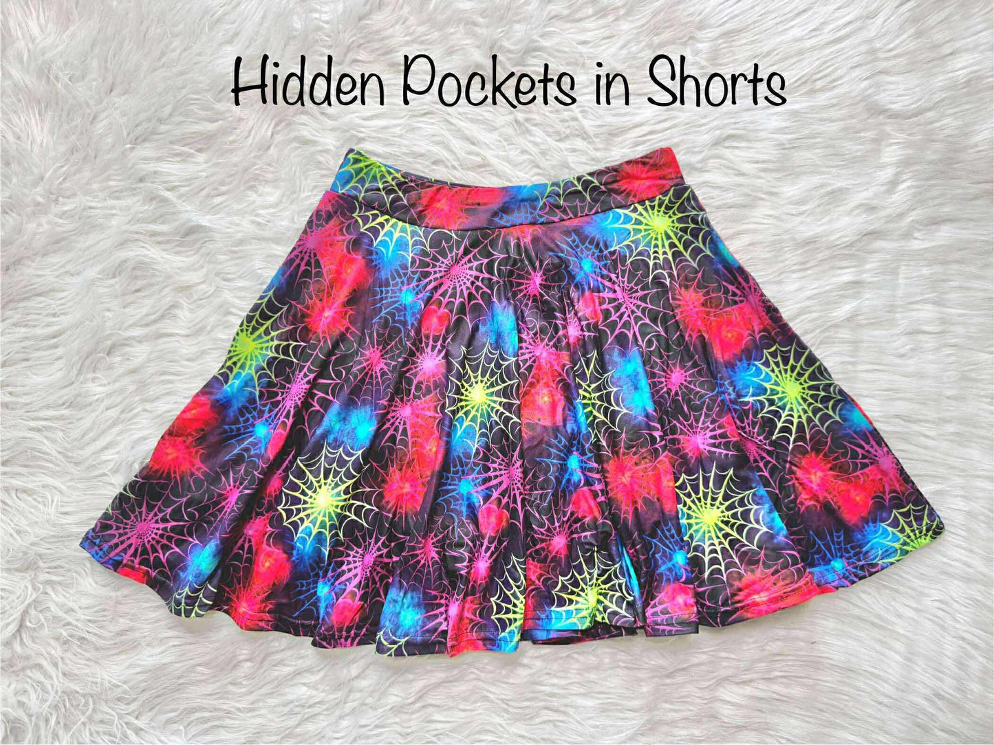 Spider Web Hidden Pocket Skort