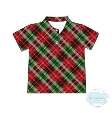Christmas Plaid Matching Polo Shirt