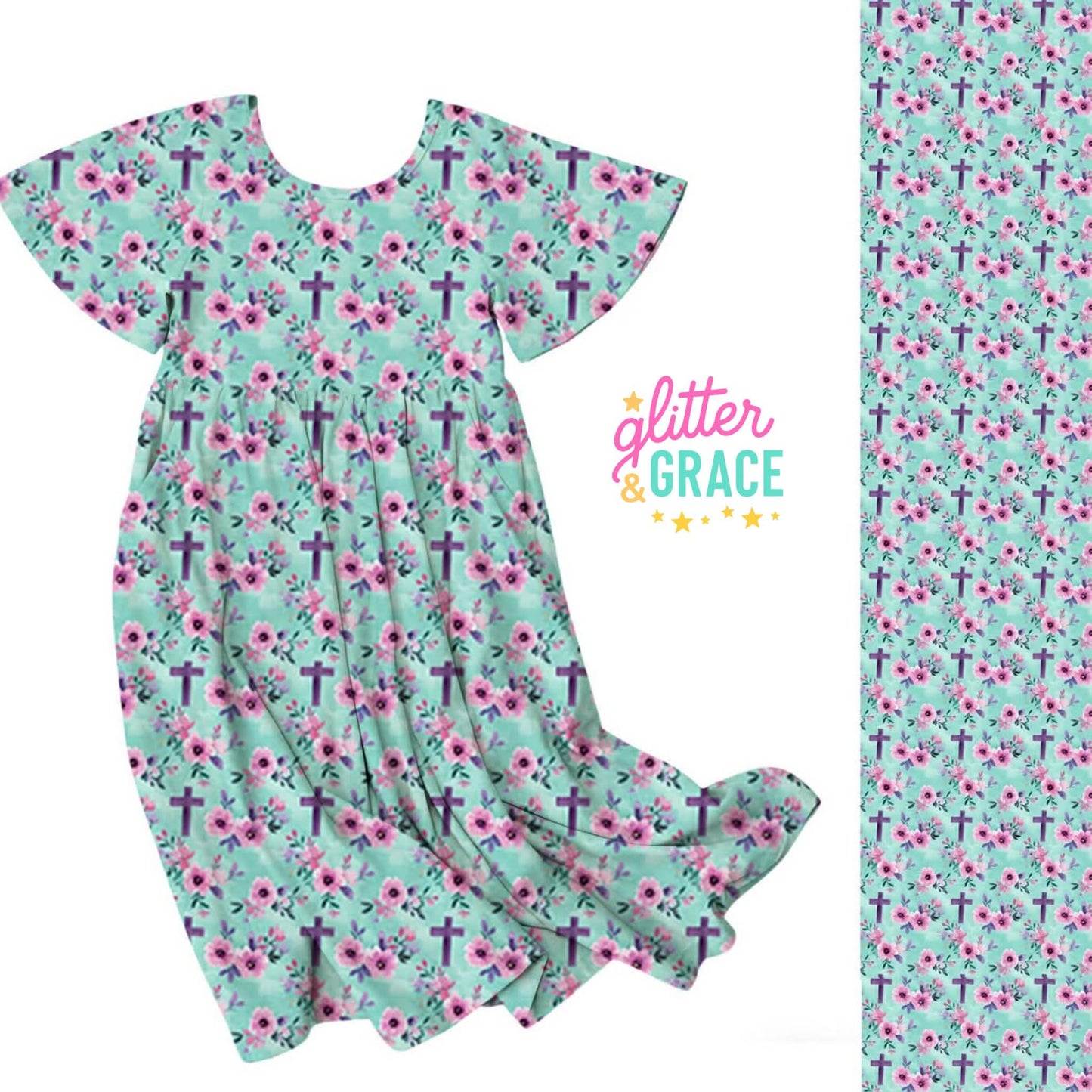 Easter Crosses Maxi Dress
