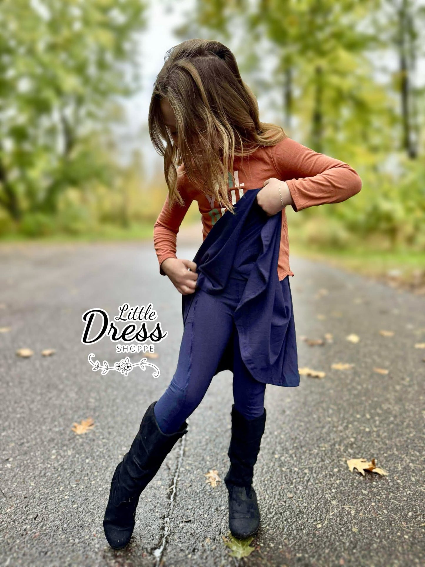 Solid Hidden Pocket Skirted Legging