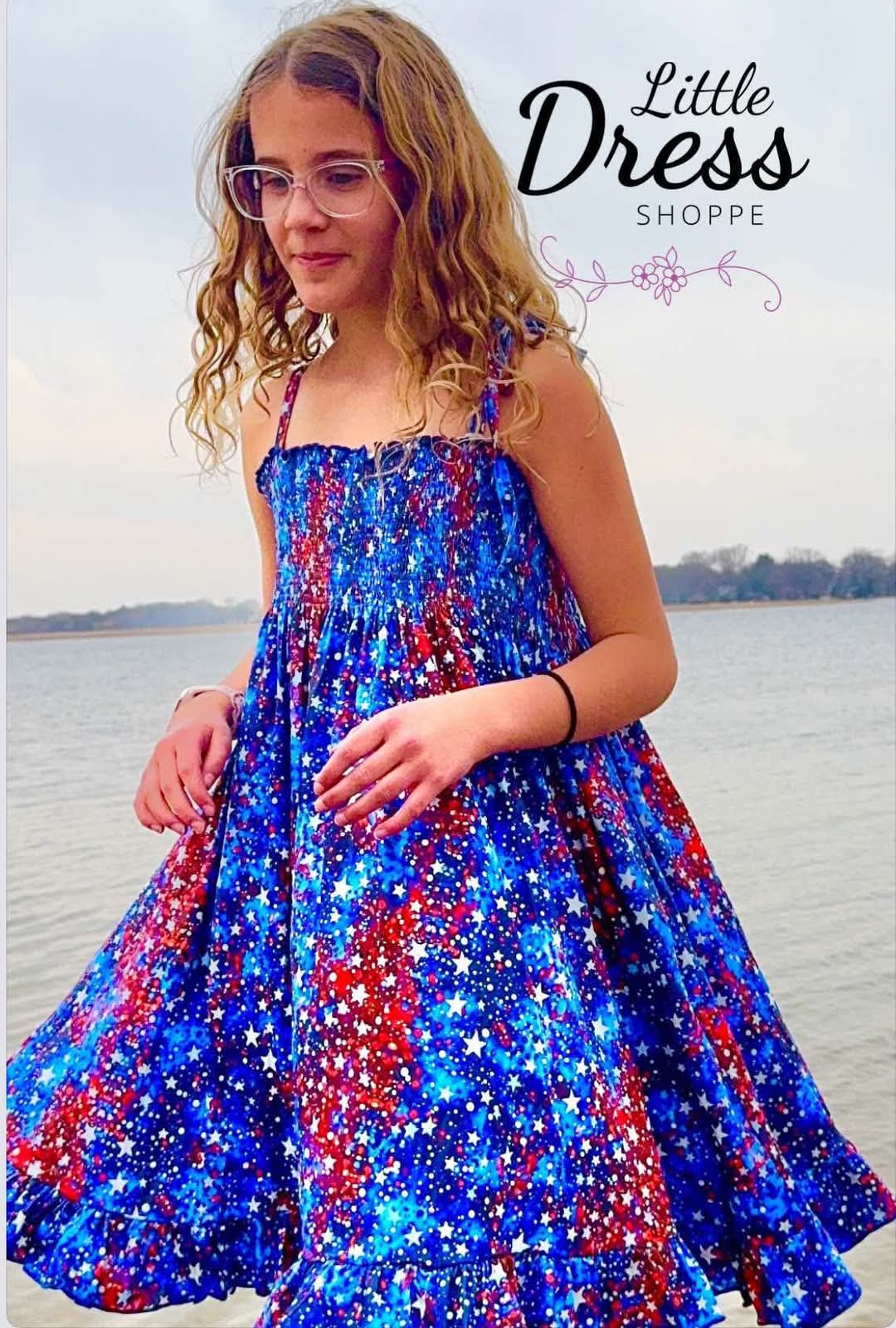 Sparkle Stars Smocked Twirl Dress