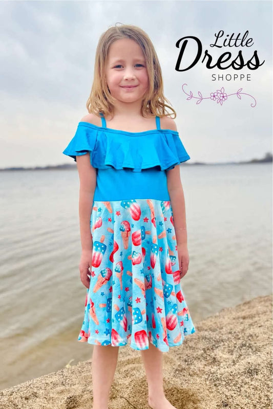 Patriotic Pops Shoulder Twirl Dress
