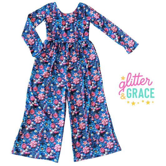 Blue Floral Jumper