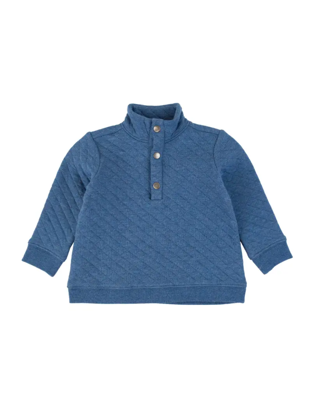 Heather Blue Quilted Pull-Over