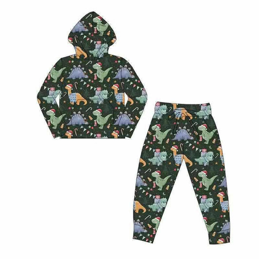 Christmas Dino Hoodie/Jogger Set