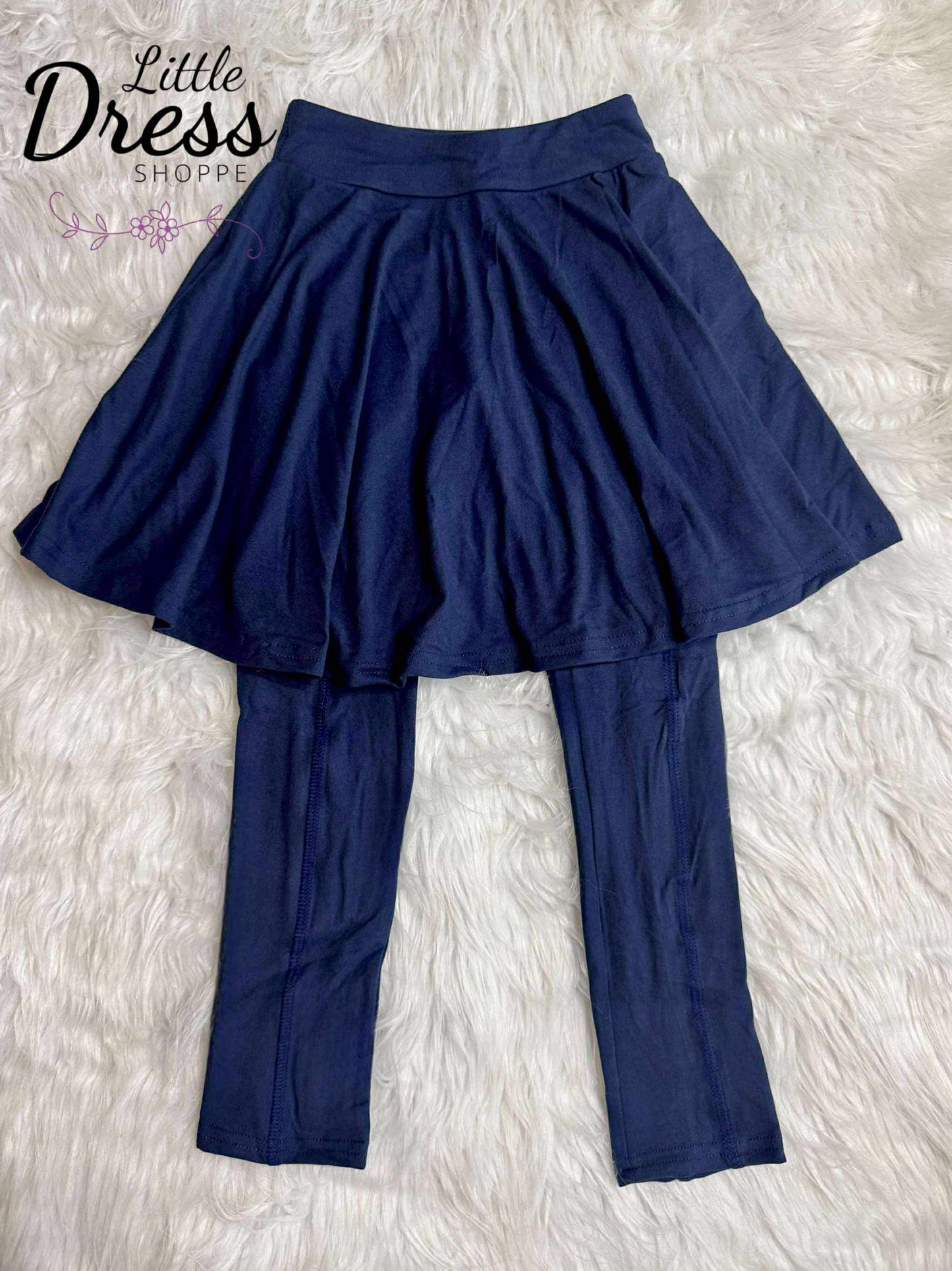 Solid Hidden Pocket Skirted Legging