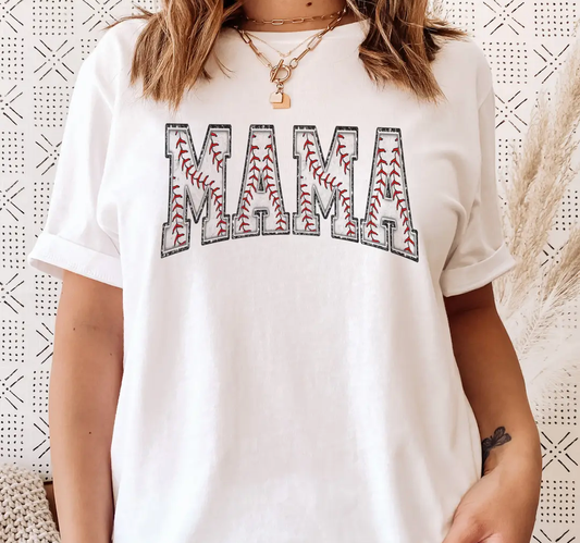 "Mama" Tee w/ Baseball Stitching
