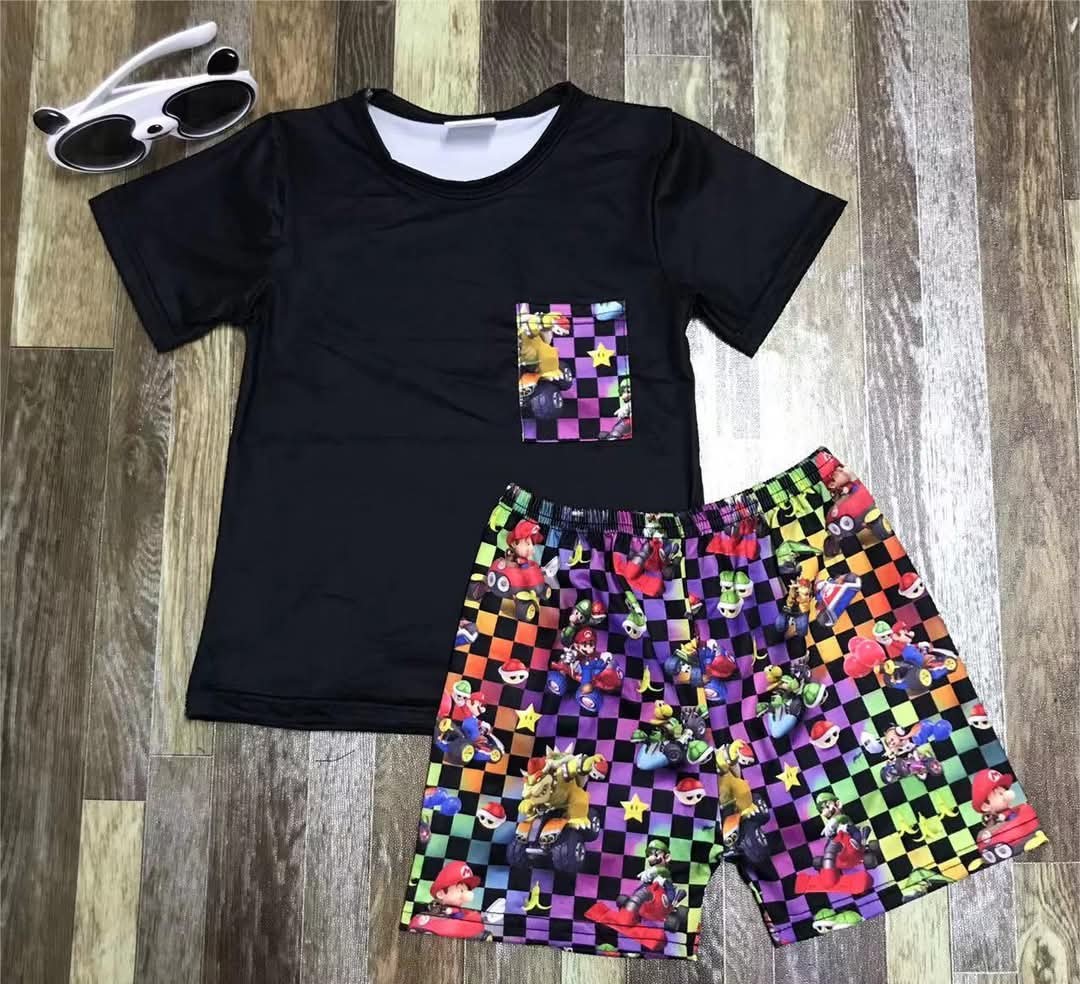 Neon Mario Short Set