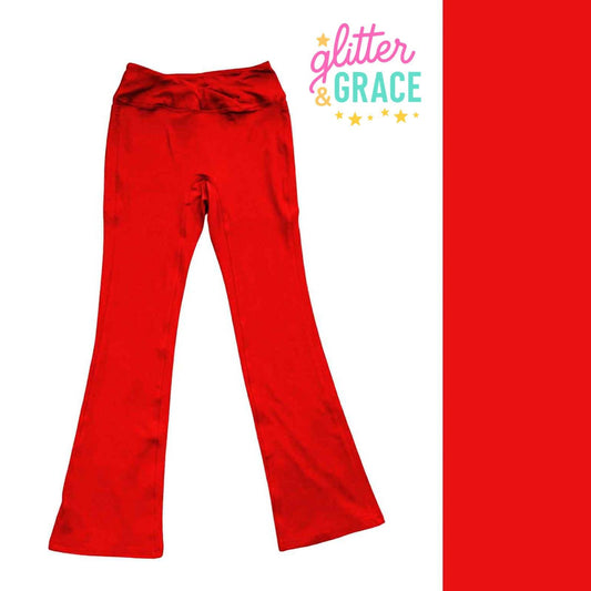 Red Flare Leggings