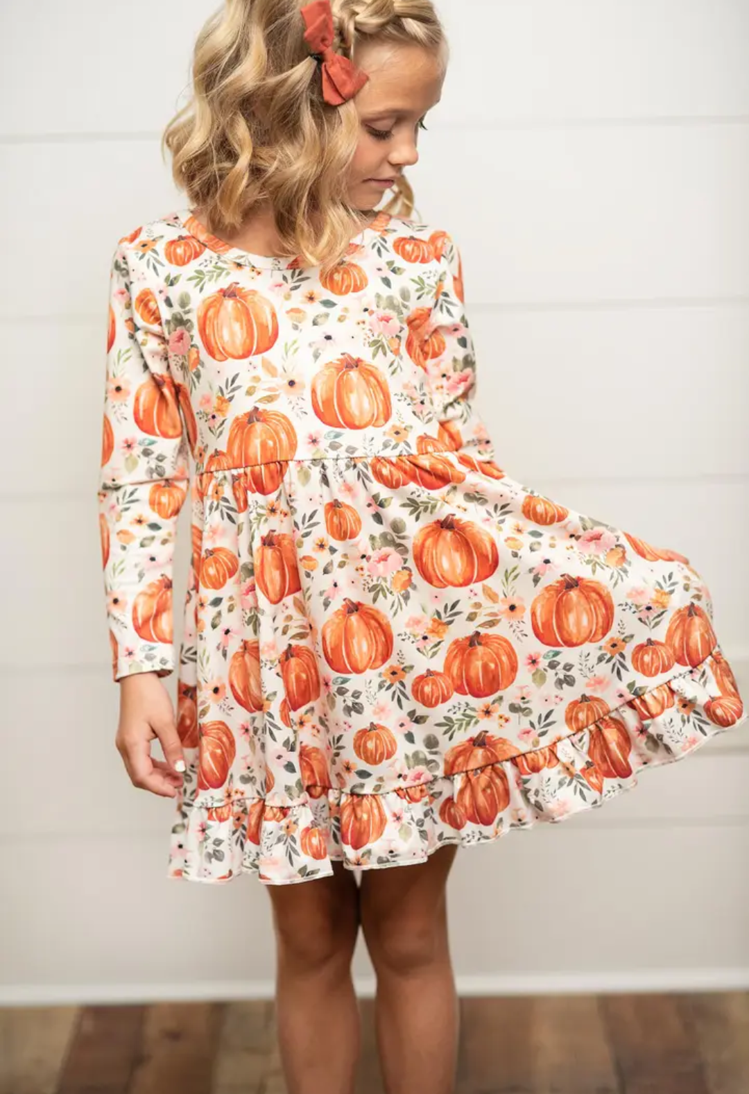 Floral Pumpkin Twirl Dress
