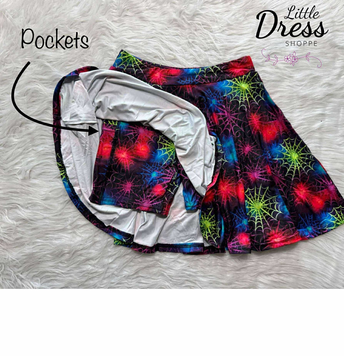 Spider Web Hidden Pocket Skort